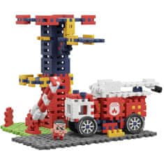 MARIOINEX Marioinex Mini Waffle City: Gasilska postaja, komplet gradbenih kock, mehke kocke za otroke, varne, 280 kosov
