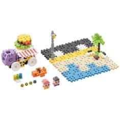 MARIOINEX Marioinex Mini Waffle City: Food Truck Komplet gradbenih kock, mehke kocke za otroke, varne – 148 kosov