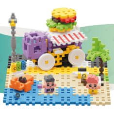 MARIOINEX Marioinex Mini Waffle City: Food Truck Komplet gradbenih kock, mehke kocke za otroke, varne – 148 kosov