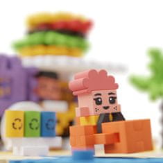 MARIOINEX Marioinex Mini Waffle City: Food Truck Komplet gradbenih kock, mehke kocke za otroke, varne – 148 kosov