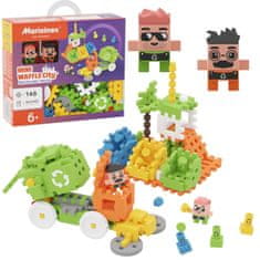 MARIOINEX Marioinex Mini Waffle City: Smetarski tovornjak, komplet gradbenih kock, mehke kocke za otroke, varne – 148 kosov