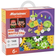 MARIOINEX Marioinex Mini Waffle City: Smetarski tovornjak, komplet gradbenih kock, mehke kocke za otroke, varne – 148 kosov