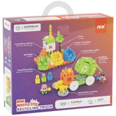 MARIOINEX Marioinex Mini Waffle City: Smetarski tovornjak, komplet gradbenih kock, mehke kocke za otroke, varne – 148 kosov