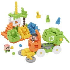 MARIOINEX Marioinex Mini Waffle City: Smetarski tovornjak, komplet gradbenih kock, mehke kocke za otroke, varne – 148 kosov