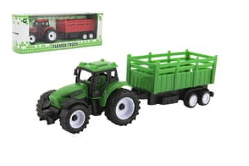 Teddies Traktor z vleko iz plastike 21cm prosto gibljiv 2 barvi