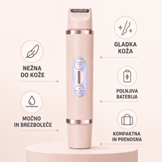 FRILLA® Prirezovalnik in električni brivnik za občutljivo kožo, brezžičen, hipoalergen | FEMISHAVE