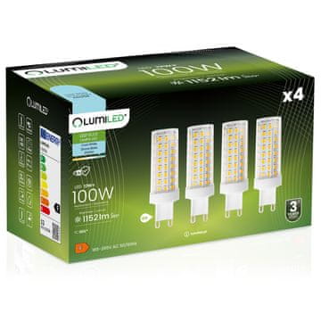 LUMILED 4x G9 LED kapsulna žarnica 12W = 100W 1152lm 6500K hladno 360°