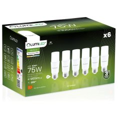 LUMILED 6x E27 cevasta T37 LED žarnica 10W = 75W 1055lm 4000K nevtralna 200°