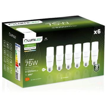 LUMILED 6x E27 cevasta T37 LED žarnica 10W = 75W 1055lm 4000K nevtralna 200°