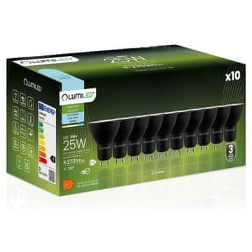 LUMILED 10x LED žarnica GU10 reflektor PAR16 3W = 25W 270lm 6500K hladna svetloba 120° črna
