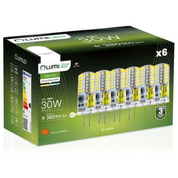 LUMILED 6x G4 LED žarnica v kapsuli 4W = 30W 380lm 4000K nevtralna 360° 12V