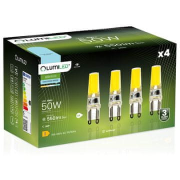 LUMILED 4x G9 LED žarnica v kapsuli 5W = 60W 550lm 6500K hladno 360° FILAMENT