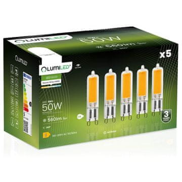 LUMILED 5x G9 LED žarnica v kapsuli 5W = 50W 560lm 4000K Nevtralna 360° ŽARNICA Z ŽARILNO ŽARNICO