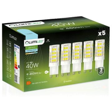 shumee 5x G9 LED kapsulna žarnica 5W = 40W 460lm 6500K hladno 360° LUMILED