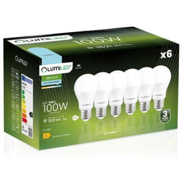 LUMILED 6x LED žarnica E27 A60 13W = 100W 1521lm 6500K hladno 260°