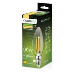 LUMILED 10x LED žarnica E14 svečka B35 7W = 60W 806lm 3000K topla 360° osvetljena z žarilno nitko