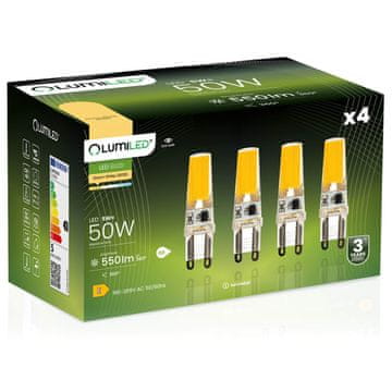 shumee 4x G9 LED kapsulna žarnica 5W = 60W 550lm 3000K topla 360° žarnica z žarilno nitko