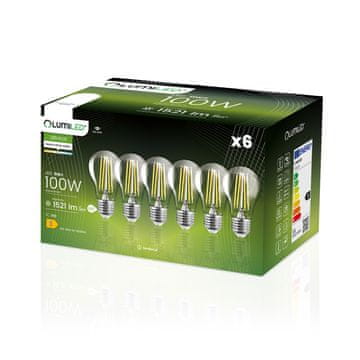 shumee 6x LED žarnica E27 A60 11W = 100W 1521lm 4000K Nevtralna 360° ŽARNICA Z ŽARILNO NITI