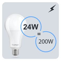 LUMILED 3x LED žarnica E27 A60 24W = 200W 3452lm 3000K Topla svetloba 260°