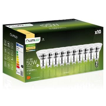 LUMILED 10x LED žarnica GU10 reflektor PAR16 6W = 50W 580lm 3000K topla svetloba 38°