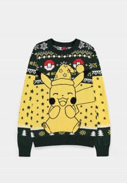 Difuzed POKEMON - PIKACHU MOŠKI BOŽIČNI PULOVER - XS VELIKOST