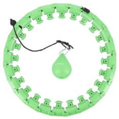 HMS HHW01 hula hoop zelene barve s čepi in utežjo