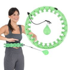 HMS HHW01 hula hoop zelene barve s čepi in utežjo