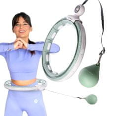 HMS HHM15 hula hoop zelene barve z magnetom in utežjo + števec