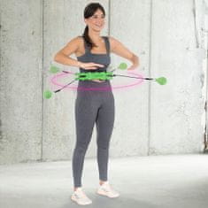 HMS HHW01 hula hoop zelene barve s čepi in utežjo
