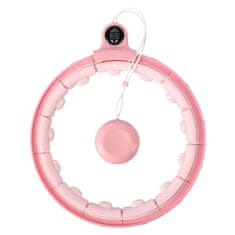 Inny FH02 roza hula hoop z utežjo + števec