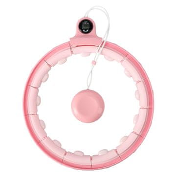 Inny FH02 roza hula hoop z utežjo + števec