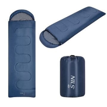 NILS CAMP Spalna vreča NC2107 temno modro-siva velikost L