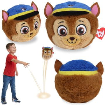 Paw Patrol TY Paw Patrol CHASE Plišasta žogica, poskakujoča maskota, BEANIE BOUNCERS, igračka za spretnost za otroke 10 cm