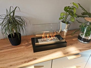 Embrisa Home Bioetanolni kamin Home črn – namizni kamin z zaščitnim steklom 0,5L