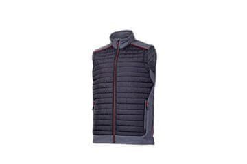 LAHTI PRO Jopič Quilted vest, black-gray-red, size M PRO