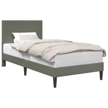 Vidaxl Konstrukcija postelje Svetlo siva 90 x 190 cm Žametna tkanina