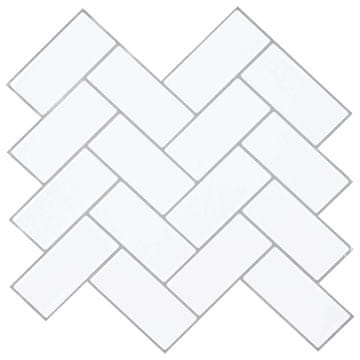 Vidaxl Ploščica ribje kosti 50 szt. Bela siva 30 x 30 cm