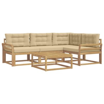 Vidaxl Zunanja garnitura za sedenje 5 szt. Bela in bež 79 x 79 x 37 cm
