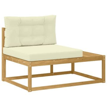 Vidaxl Zunanji končni kavč z blazino Bela 115 x 83 x 73 cm Poliester