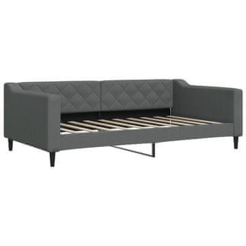 Vidaxl Raztegljiva postelja temno siva 100x190 cm blago