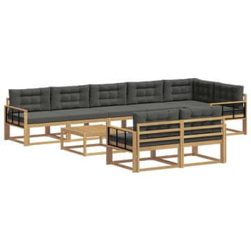 Vidaxl Zunanja garnitura za sedenje 9 szt. Bela in antracit