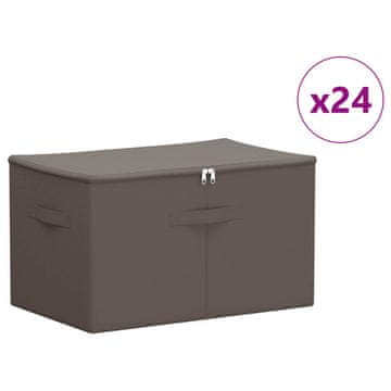 Vidaxl Shranjevalna škatla 24 szt. Siva 60 x 43 x 35 cm Netkano blago