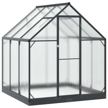 Vidaxl Rastlinjak v vrtu z vrati Antracit 183,5 x 183,5 x 207 cm