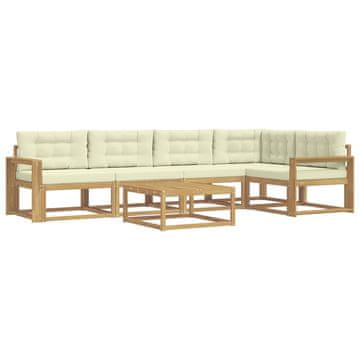 Vidaxl Zunanja garnitura za sedenje 6 szt. Bela in krem 79 x 79 x 37 cm