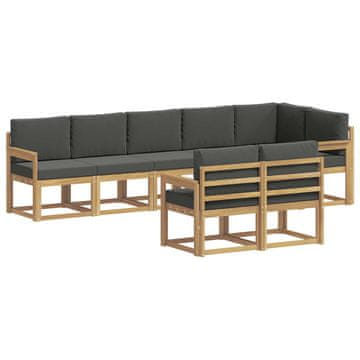 Vidaxl Zunanja garnitura za sedenje 8 szt. Bela in antracit Poliester