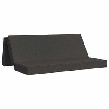 Vidaxl Zložljiv kavč postelja 180 x 67 x 45 cm Temno siva