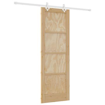 Vidaxl Drsna vrata Naravna in bela 73,5 x 211 cm Trdna borovina
