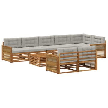 Vidaxl Zunanja garnitura za sedenje z blazino 9 pcs