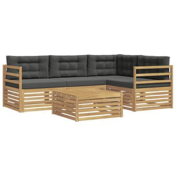 Vidaxl Zunanja garnitura za sedenje z blazino 5 pcs
