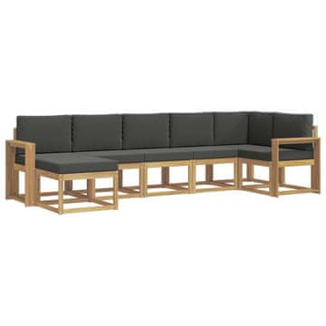 Vidaxl Zunanja garnitura za sedenje 7 szt. Bela in antracit Poliester